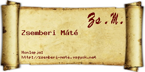 Zsemberi Máté névjegykártya